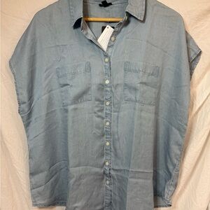 Torrid Light Blue Casual Button Down Shirt